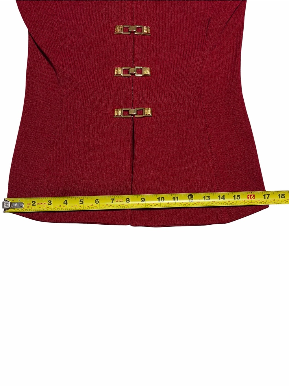 ST. JOHN Santana Knit Suit V-Neck Jacket with Gold Hardware - Picture 11 of 14